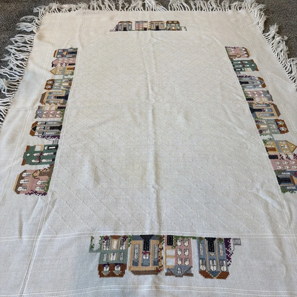 Handmade Cross Stitched Tablecloth 45